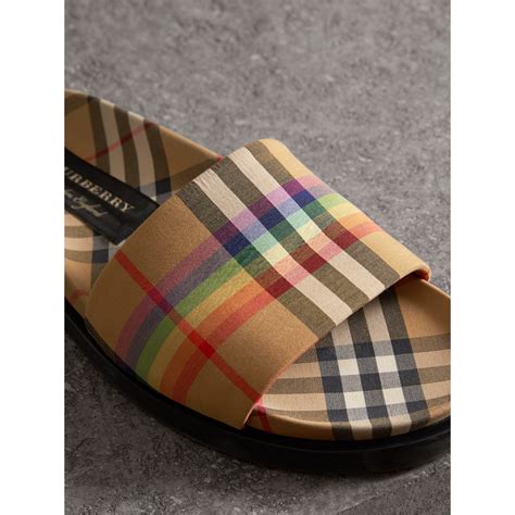 burberry slides women's|burberry vintage check slides.